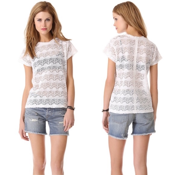 NSF Annette Cream Lace Tee Top - Picture 2 of 9